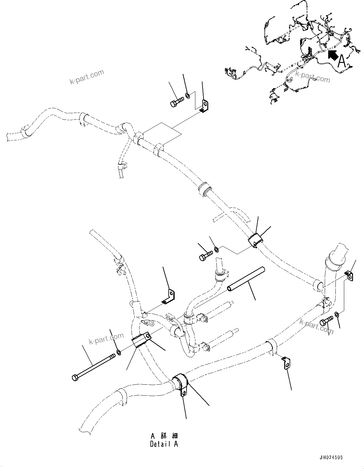 Komatsu parts book diagram for PC490LC-11 S/N 87001-UP (For KAL): ELECTRIC WIRING HARNESS, MAIN WIRING HARNESS CLAMP (5/8)(#86193-)