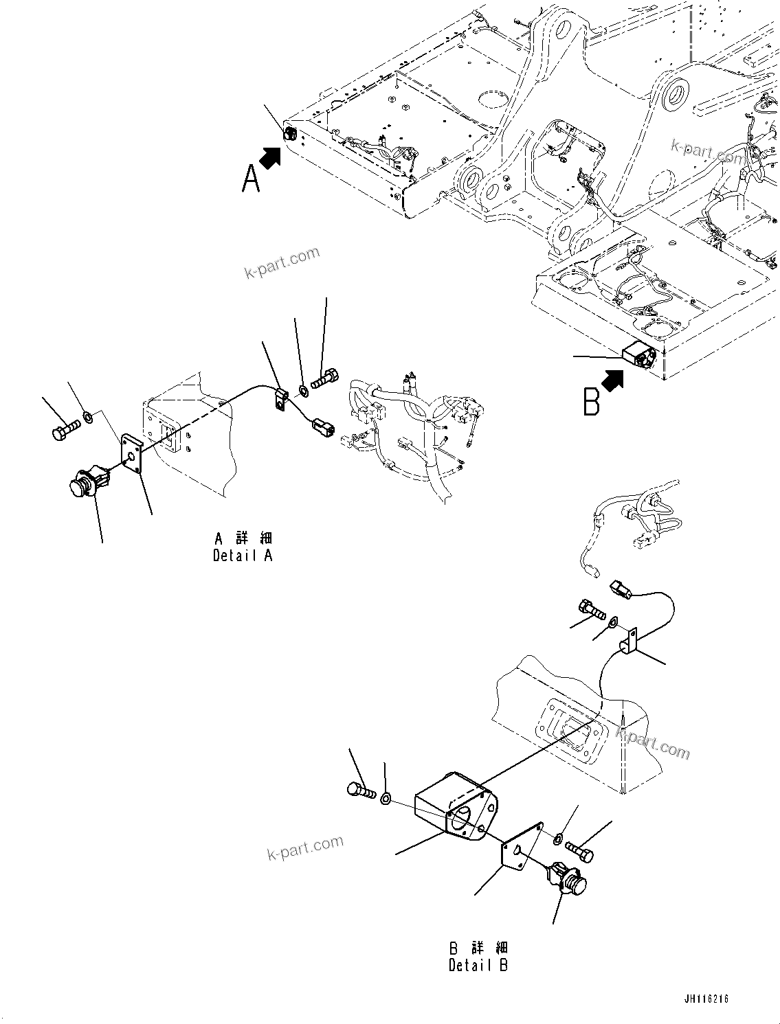 Komatsu parts book diagram for PC490LC-11 S/N 87001-UP (For KAL): ELECTRIC WIRING HARNESS, EMERGENCY SWITCH(#86193-)