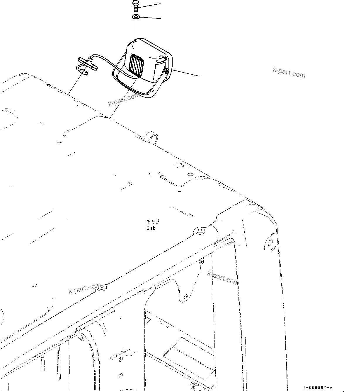 Komatsu parts book diagram for PC490LC-11 S/N 87001-UP (For KAL): ADDITIONAL REAR WORKING LAMP, CAB(#85404-85407)