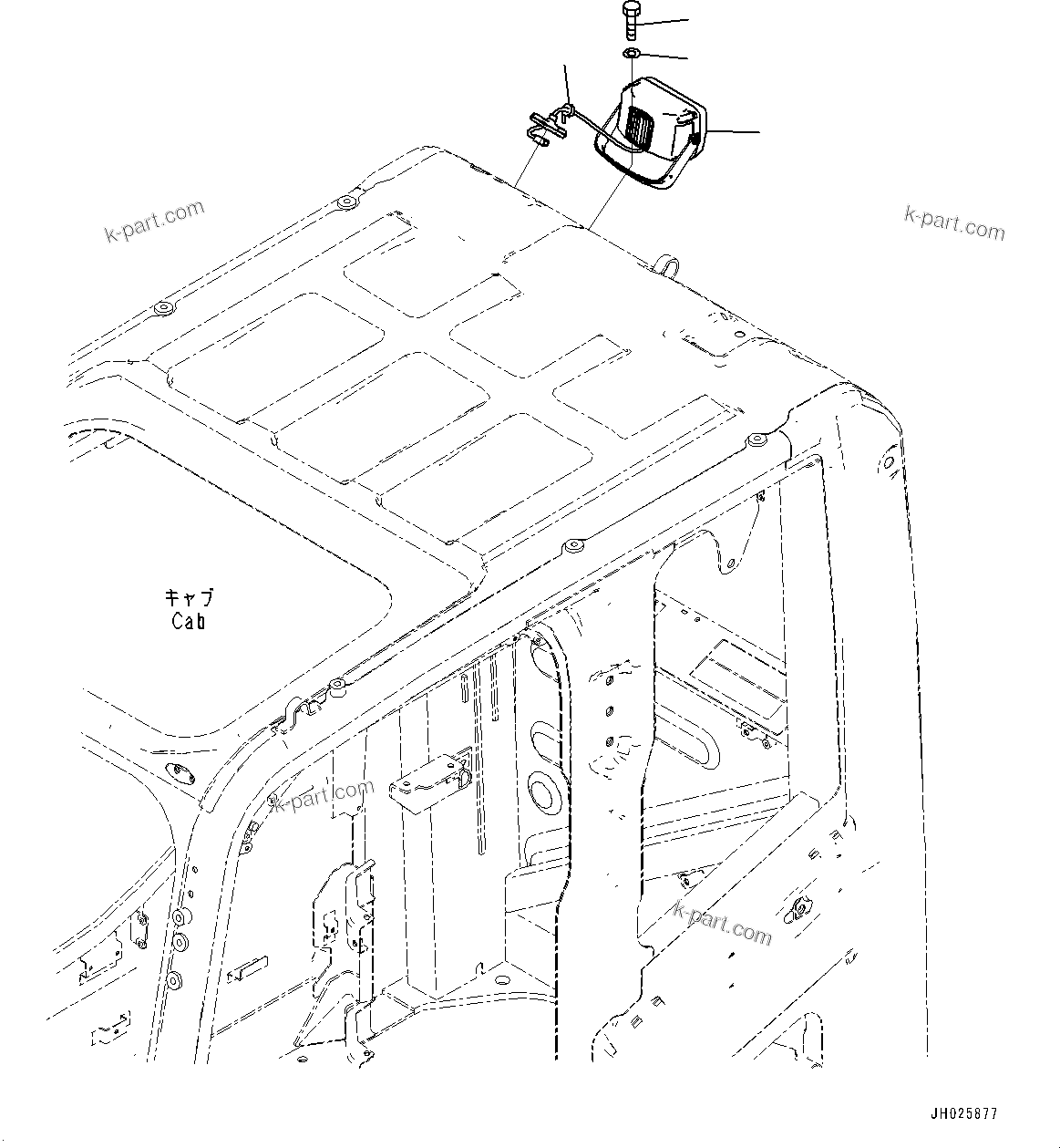 Komatsu parts book diagram for PC490LC-11 S/N 87001-UP (For KAL): ADDITIONAL REAR WORKING LAMP, CAB(#85408-)