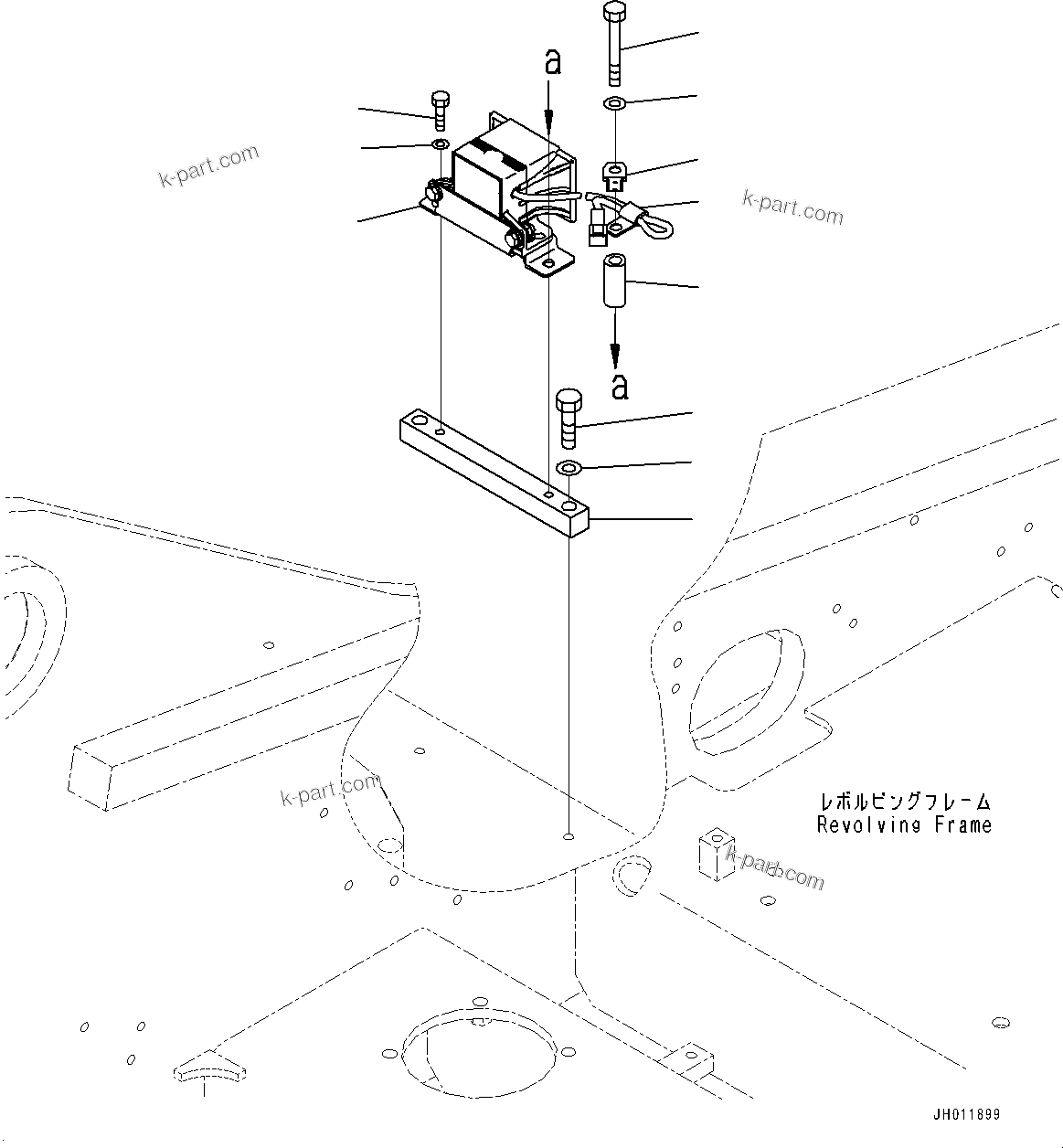 Komatsu parts book diagram for PC490LC-11 S/N 87001-UP (For KAL): TRAVEL ALARM, (#85001-)