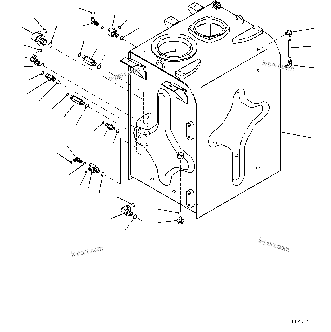 Komatsu parts book diagram for PC490LC-11 S/N 87001-UP (For KAL): HYDRAULIC TANK, TANK(#87001-)