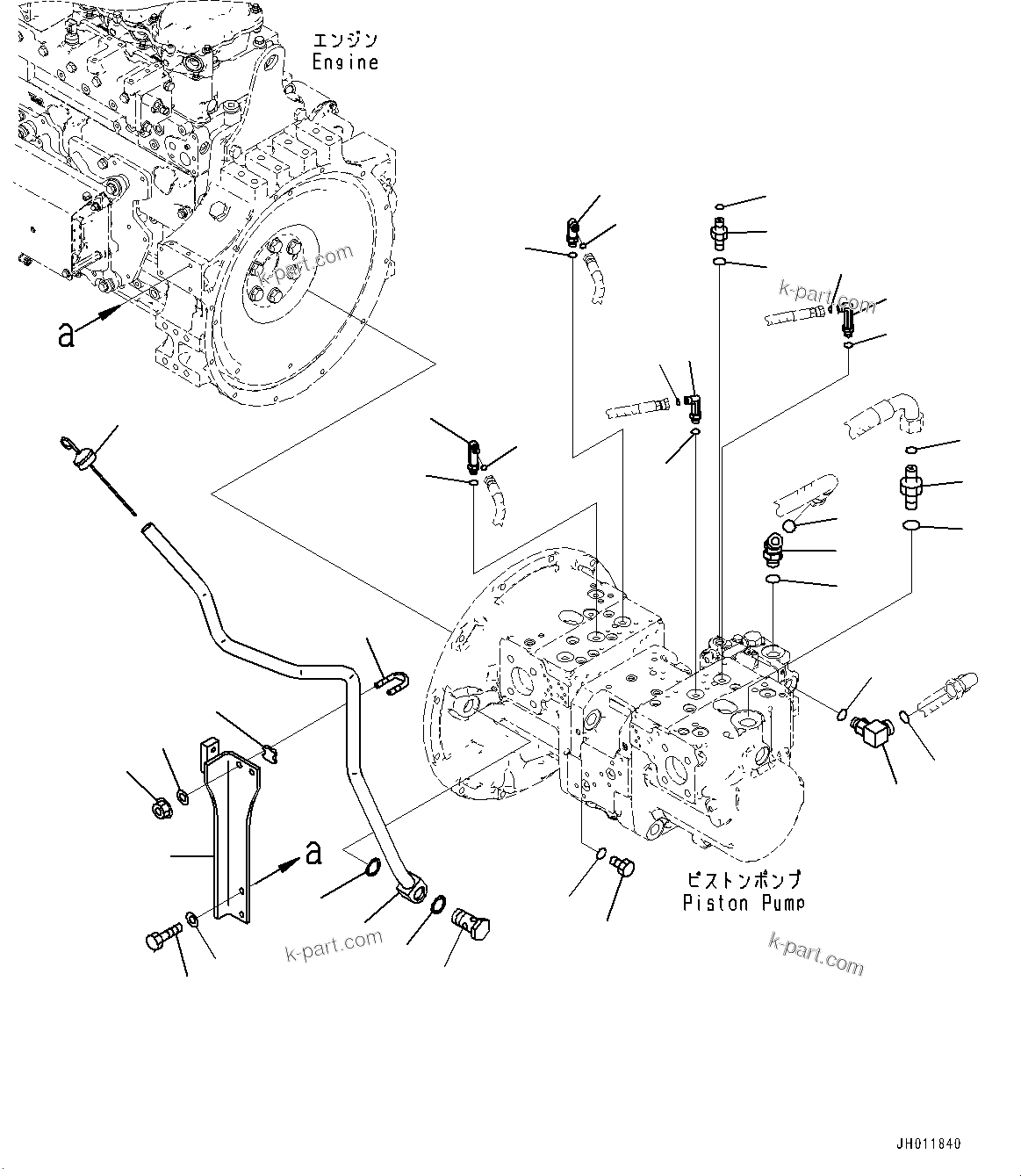 Komatsu parts book diagram for PC490LC-11 S/N 87001-UP (For KAL): HYDRAULIC PUMP RELATED PARTS, (#85001-)