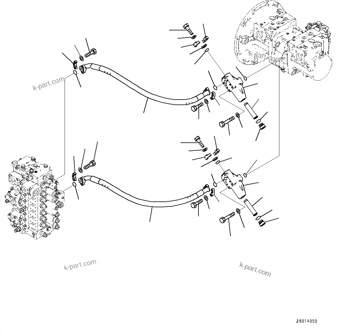 Komatsu parts book diagram for PC490LC-11 S/N 87001-UP (For KAL): DELIVERY PIPING, (#85001-)