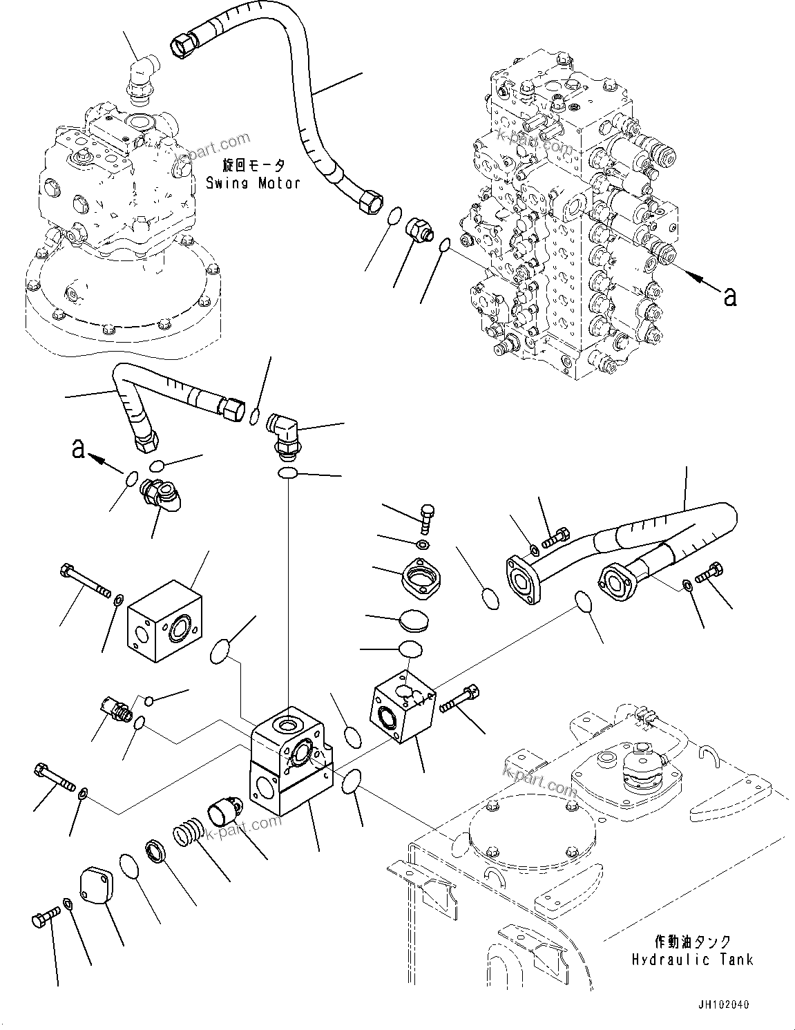Komatsu parts book diagram for PC490LC-11 S/N 87001-UP (For KAL): RETURN PIPING, (#85001-)