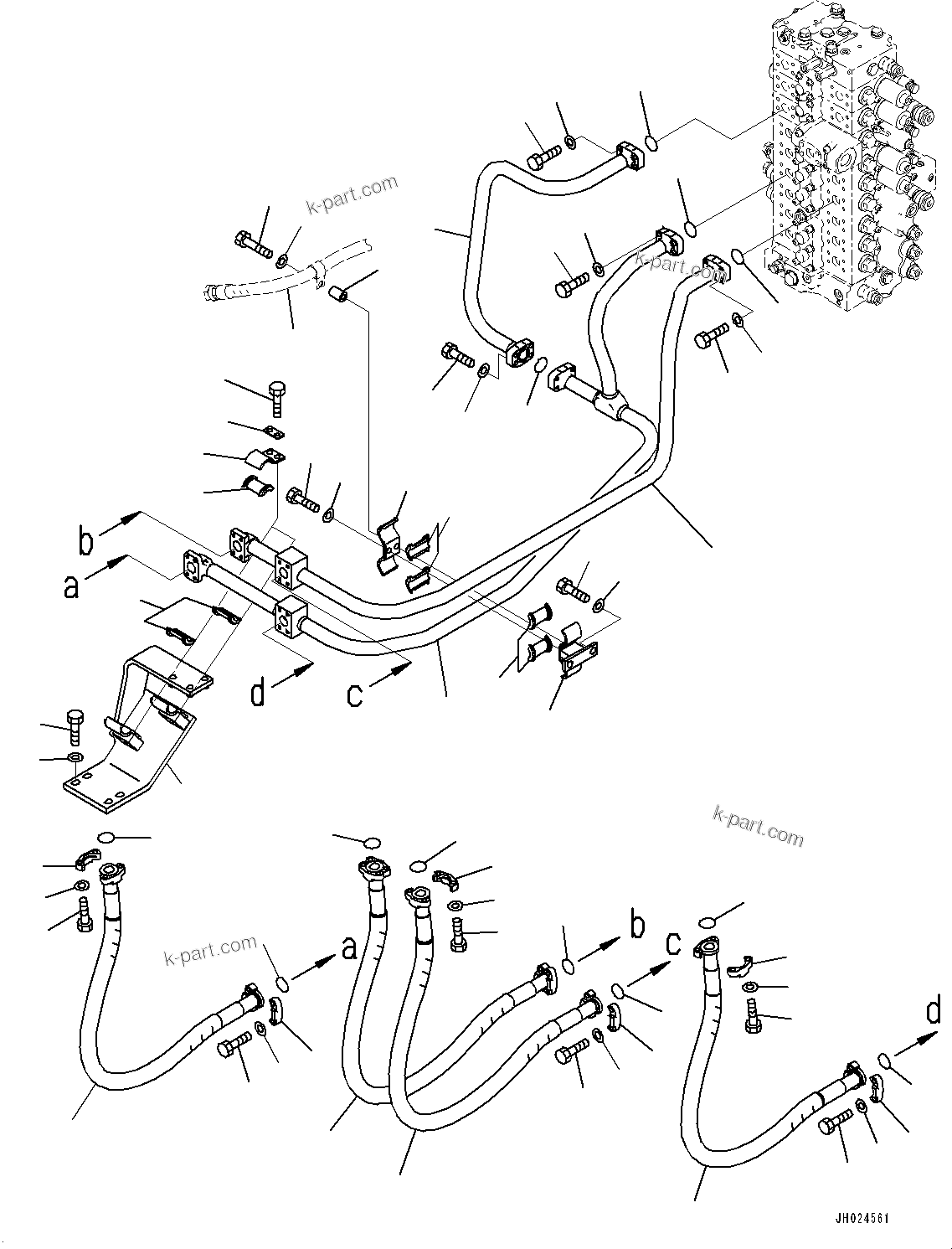 Komatsu parts book diagram for PC490LC-11 S/N 87001-UP (For KAL): BOOM PIPING, (#85001-85195)