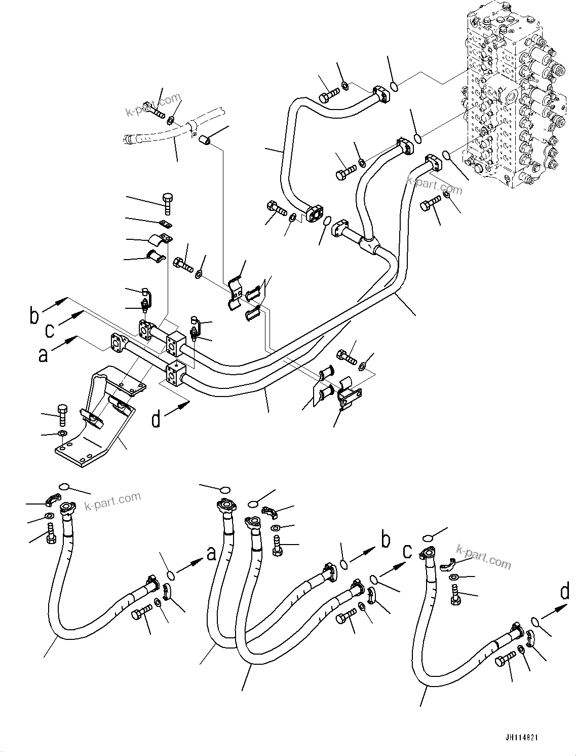 Komatsu parts book diagram for PC490LC-11 S/N 87001-UP (For KAL): BOOM PIPING, (#85196-)