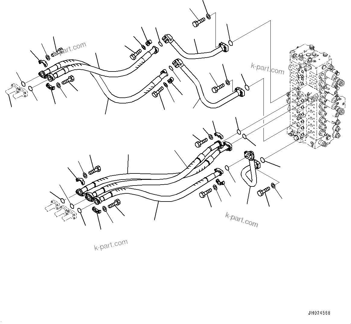 Komatsu parts book diagram for PC490LC-11 S/N 87001-UP (For KAL): ARM AND BUCKET PIPING, PIPING(#85001-)