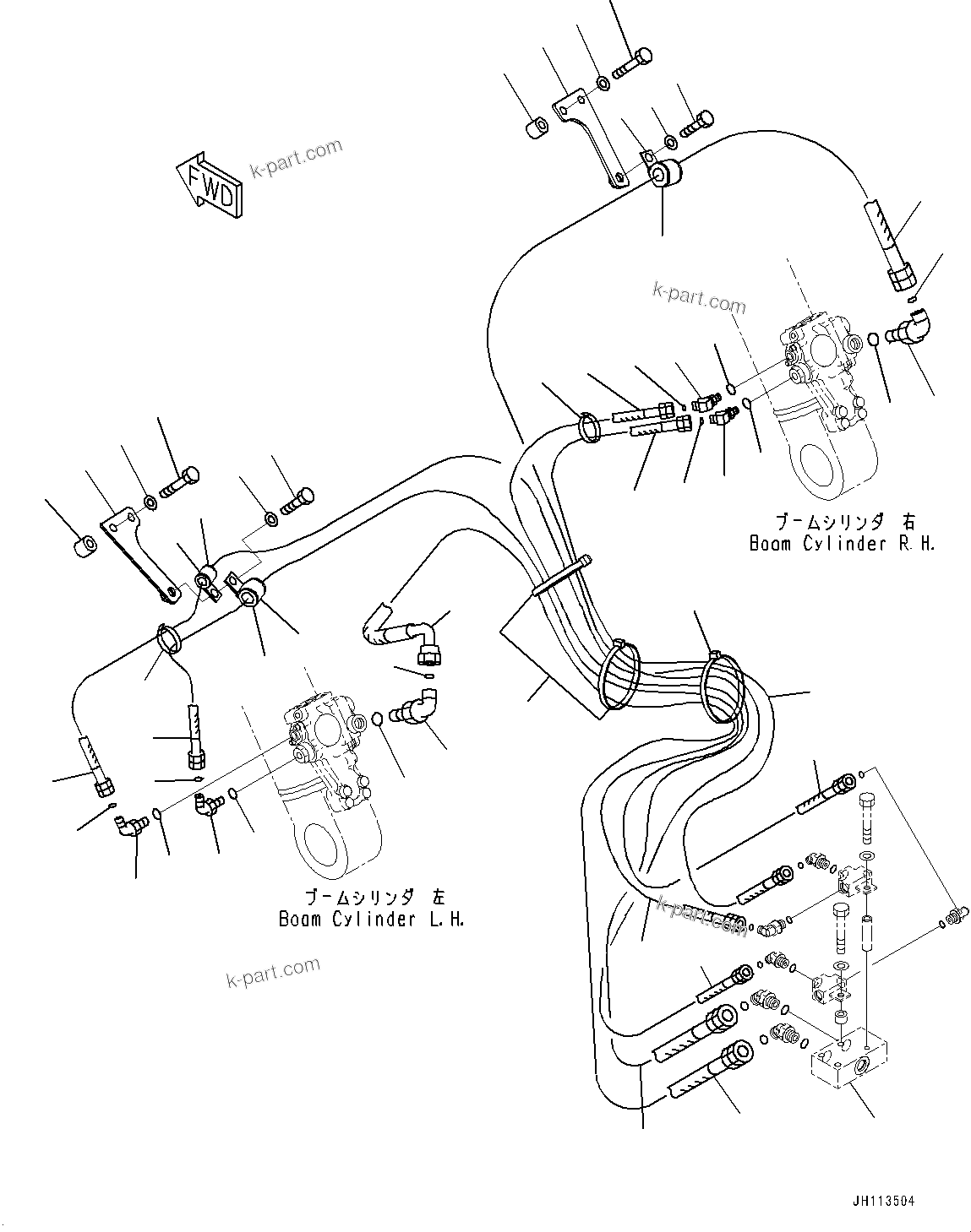 Komatsu parts book diagram for PC490LC-11 S/N 87001-UP (For KAL): ANTI-DROP VALVE, BOOM ANTI-DROP VALVE PIPING(#85001-86224)