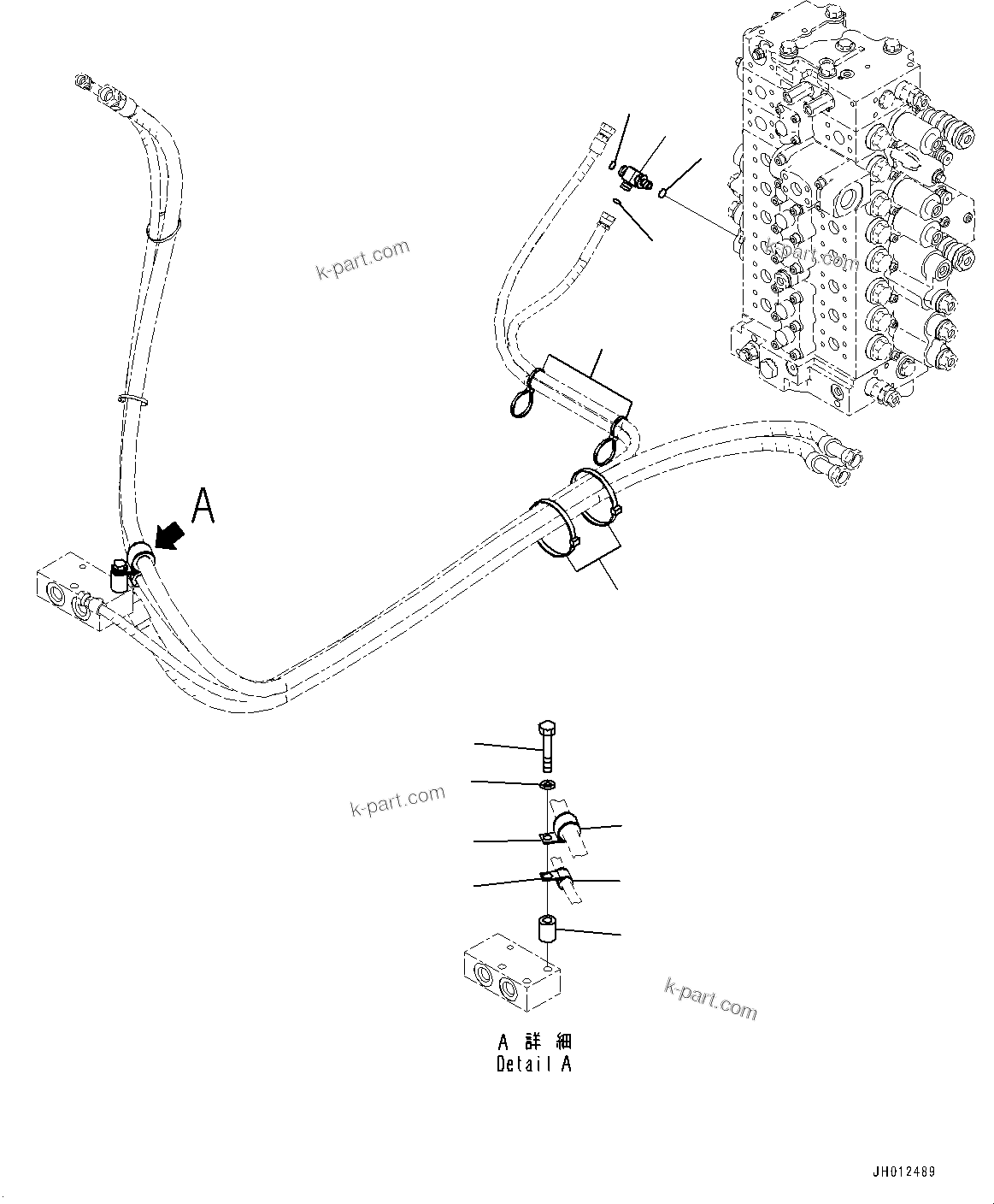 Komatsu parts book diagram for PC490LC-11 S/N 87001-UP (For KAL): ANTI-DROP VALVE, CHASSIS SIDE PIPING (2/2)(#85001-)