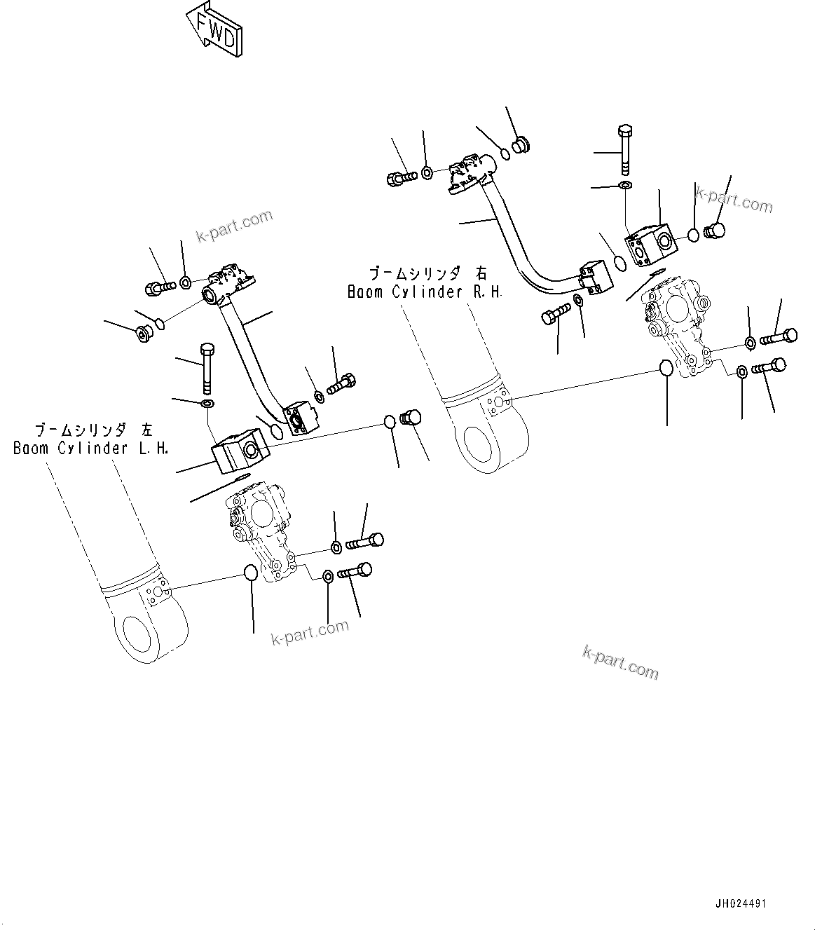 Komatsu parts book diagram for PC490LC-11 S/N 87001-UP (For KAL): ANTI-DROP VALVE, BOOM ANTI-DROP VALVE MOUNTING(#85001-)