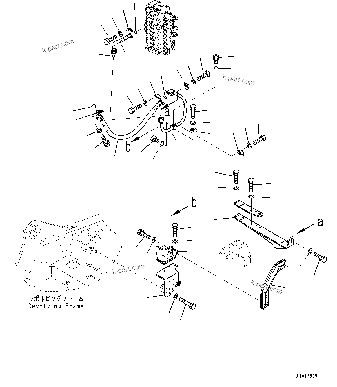 Komatsu parts book diagram for PC490LC-11 S/N 87001-UP (For KAL): ADDITIONAL ACTUATOR PIPING, PIPING, L.H.(#87001-)