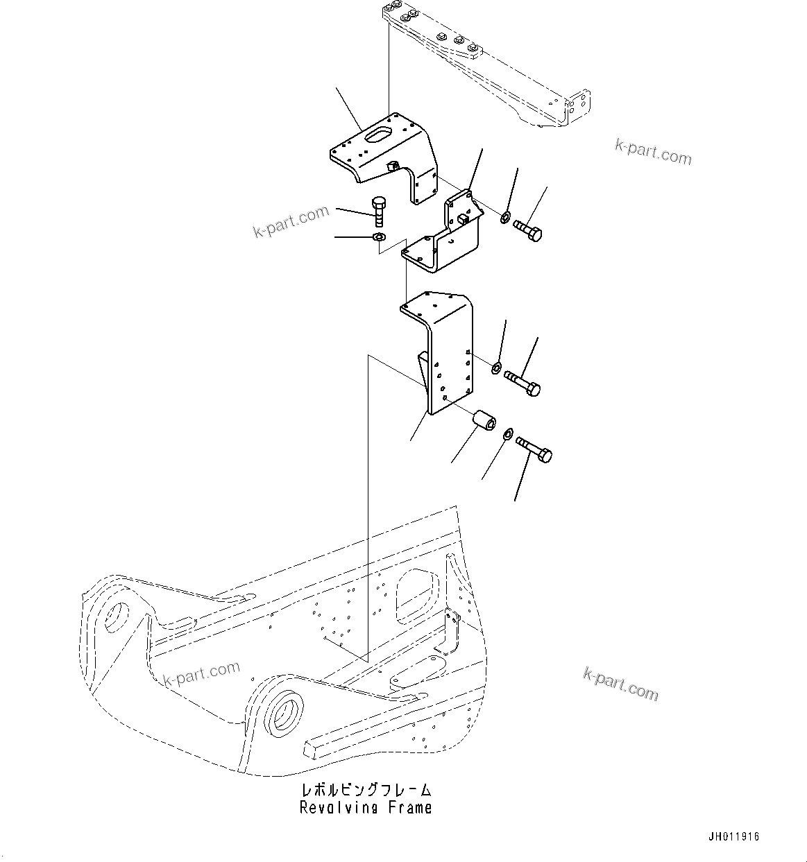 Komatsu parts book diagram for PC490LC-11 S/N 87001-UP (For KAL): ADDITIONAL ACTUATOR PIPING, PIPING, R.H. (1/2)(#87001-)