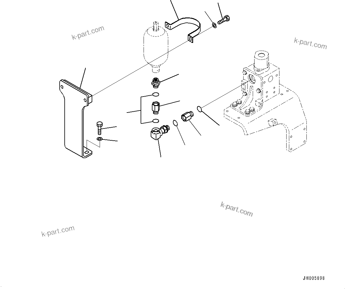 Komatsu parts book diagram for PC490LC-11 S/N 87001-UP (For KAL): ADDITIONAL ACTUATOR PIPING, ACCUMULATOR MOUNTING(#87001-)