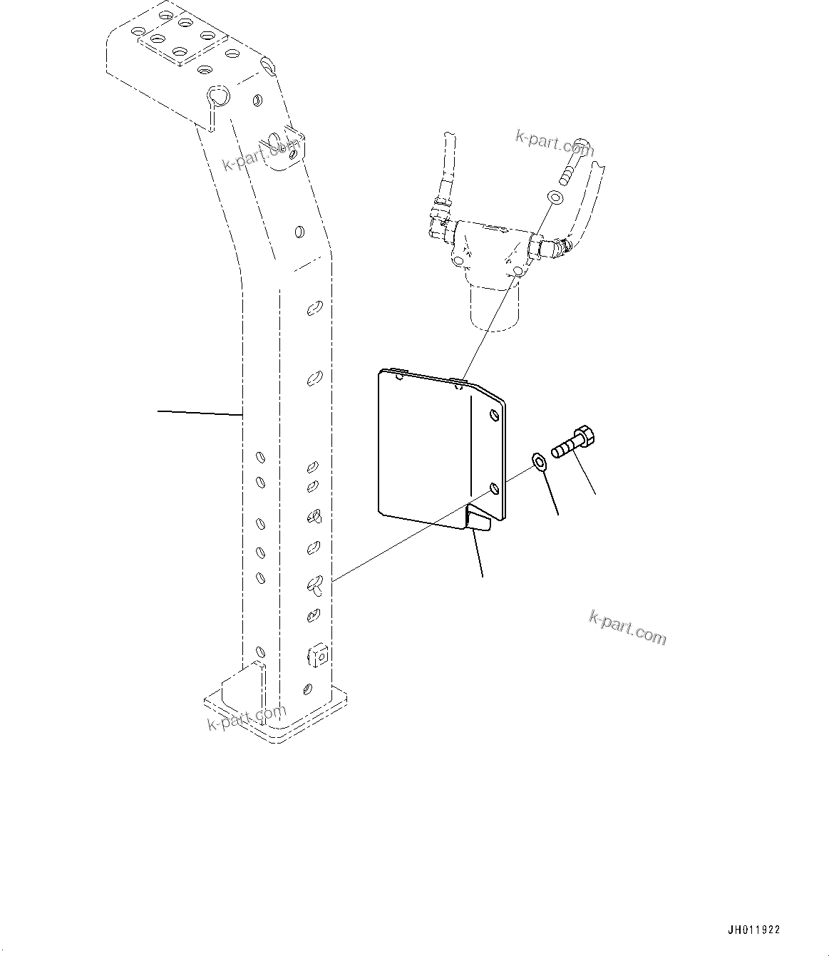 Komatsu parts book diagram for PC490LC-11 S/N 87001-UP (For KAL): ADDITIONAL ACTUATOR PIPING, PILOT FILTER MOUNTING(#87001-)
