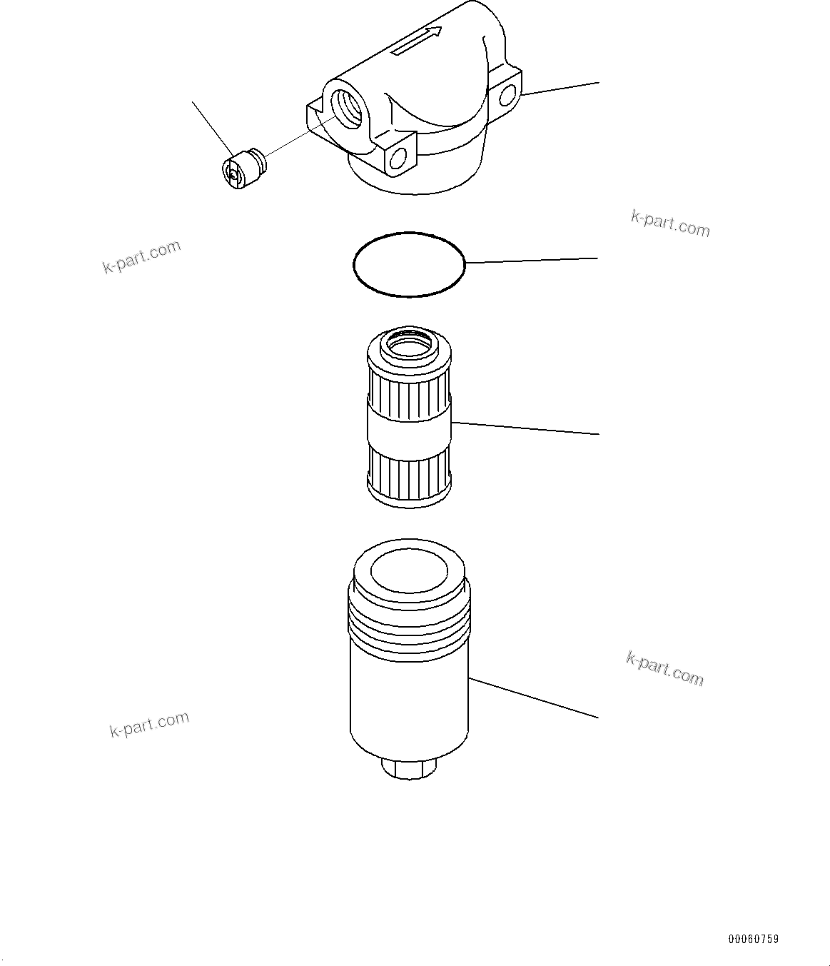 Komatsu parts book diagram for PC490LC-11 S/N 87001-UP (For KAL): ADDITIONAL ACTUATOR PIPING, PILOT FILTER(#87001-)