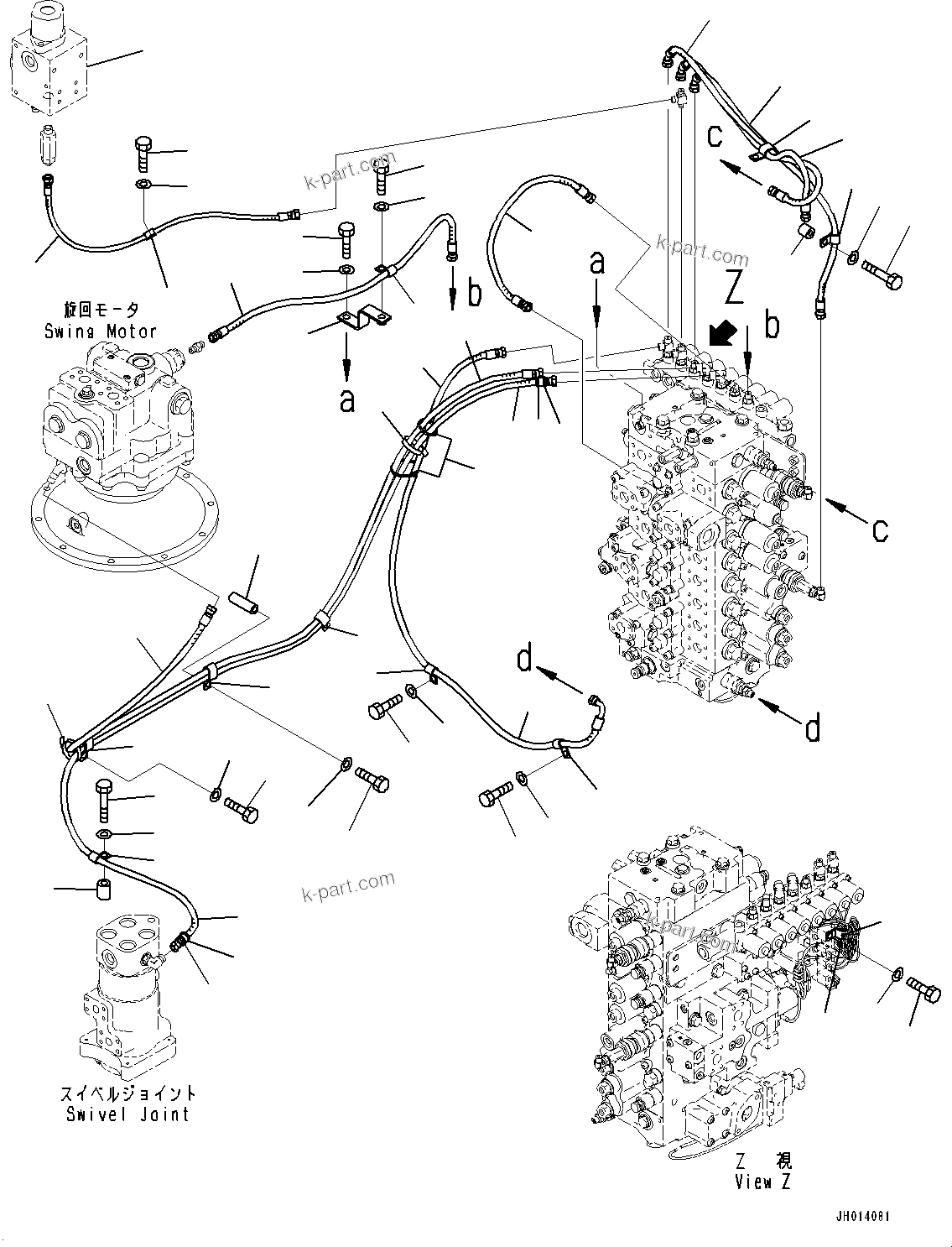 Komatsu parts book diagram for PC490LC-11 S/N 87001-UP (For KAL): SOLENOID VALVE, PIPING(#87001-)