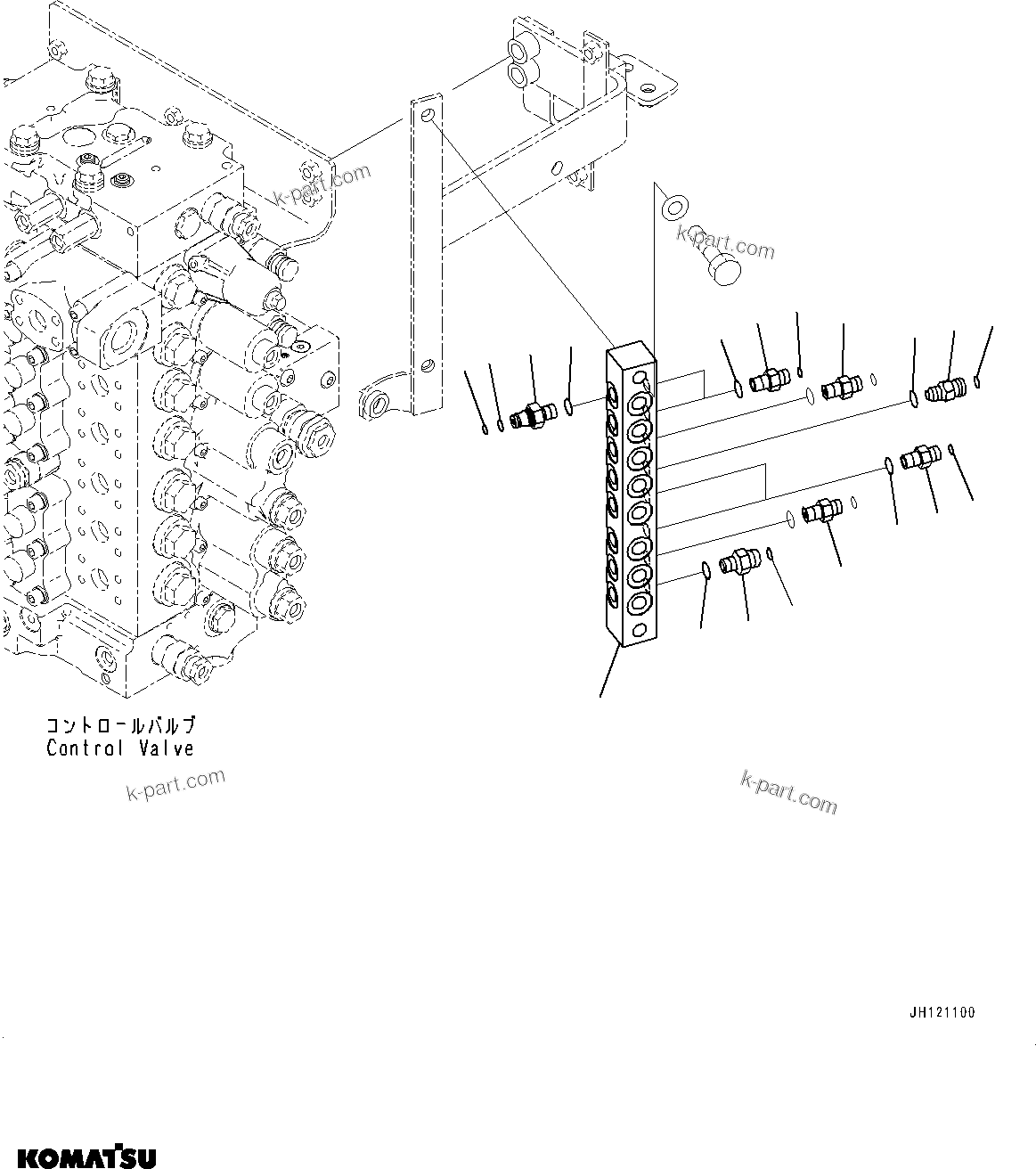 Komatsu parts book diagram for PC490LC-11 S/N 87001-UP (For KAL): PRESSURE SWITCH BLOCK, BLOCK(#85001-)