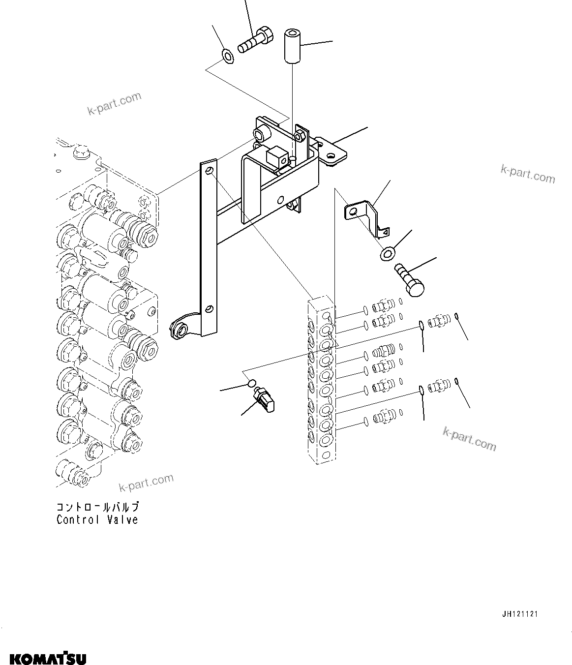 Komatsu parts book diagram for PC490LC-11 S/N 87001-UP (For KAL): PRESSURE SWITCH BLOCK, VALVE BRACKET(#85254-)