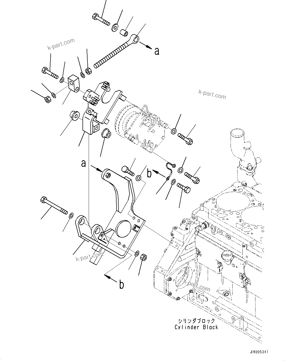 Komatsu parts book diagram for PC490LC-11 S/N 87001-UP (For KAL): AIR CONDITIONER UNIT, COMPRESSOR MOUNTING(#85001-85252)