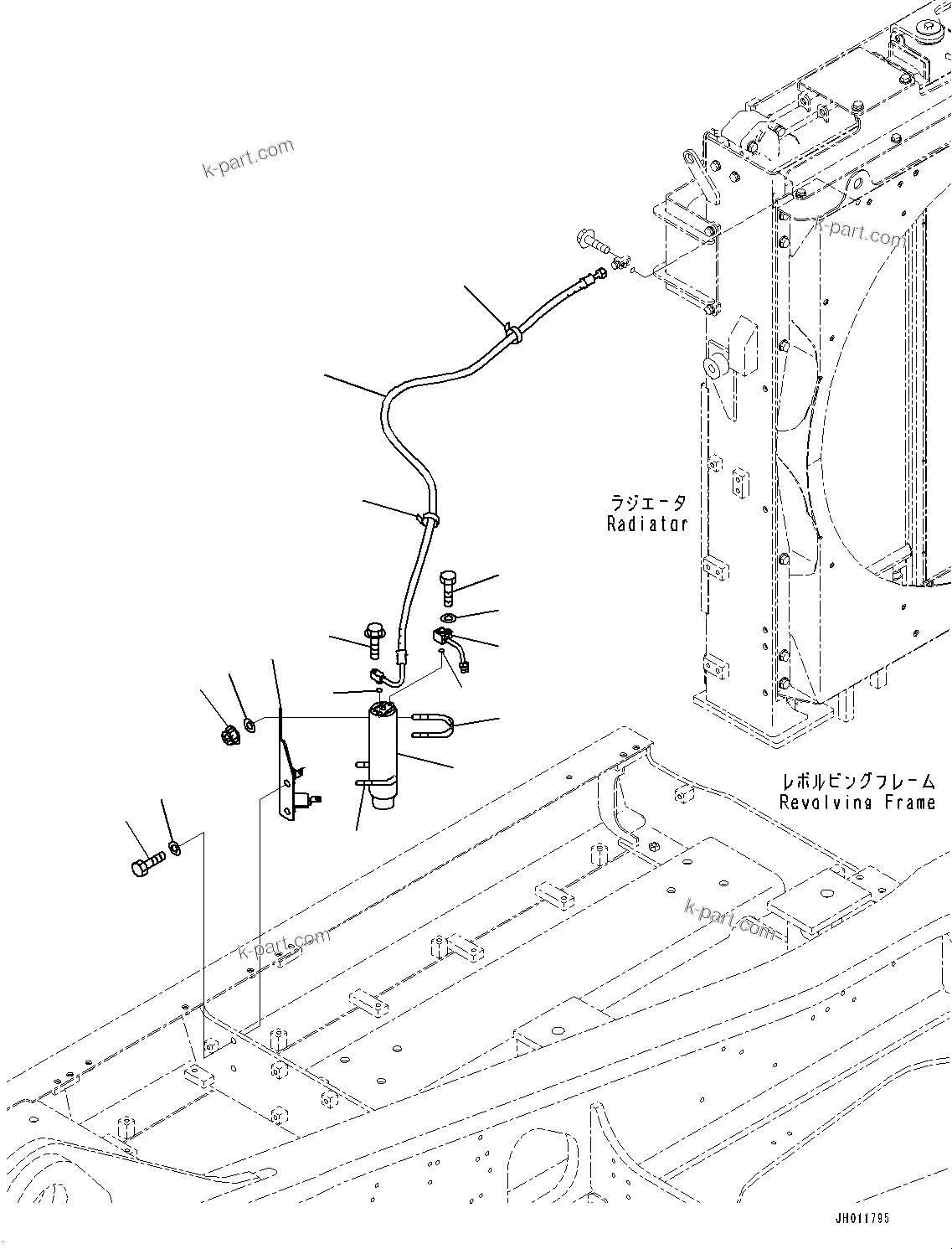 Komatsu parts book diagram for PC490LC-11 S/N 87001-UP (For KAL): AIR CONDITIONER UNIT, RECEIVER TANK(#85001-)