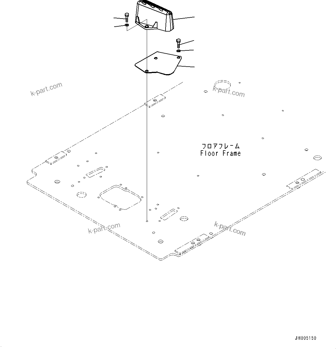 Komatsu parts book diagram for PC490LC-11 S/N 87001-UP (For KAL): CAB, FLOOR, FOOTREST, L.H.(#87001-)