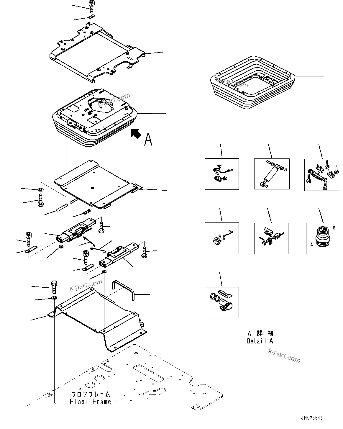 Komatsu parts book diagram for PC490LC-11 S/N 87001-UP (For KAL): CAB, FLOOR, BASE(#87001-)