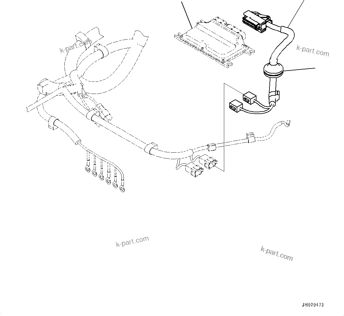 Komatsu parts book diagram for PC490LC-11 S/N 87001-UP (For KAL): CAB, FLOOR, KOMVISION HARNESS(#87001-)
