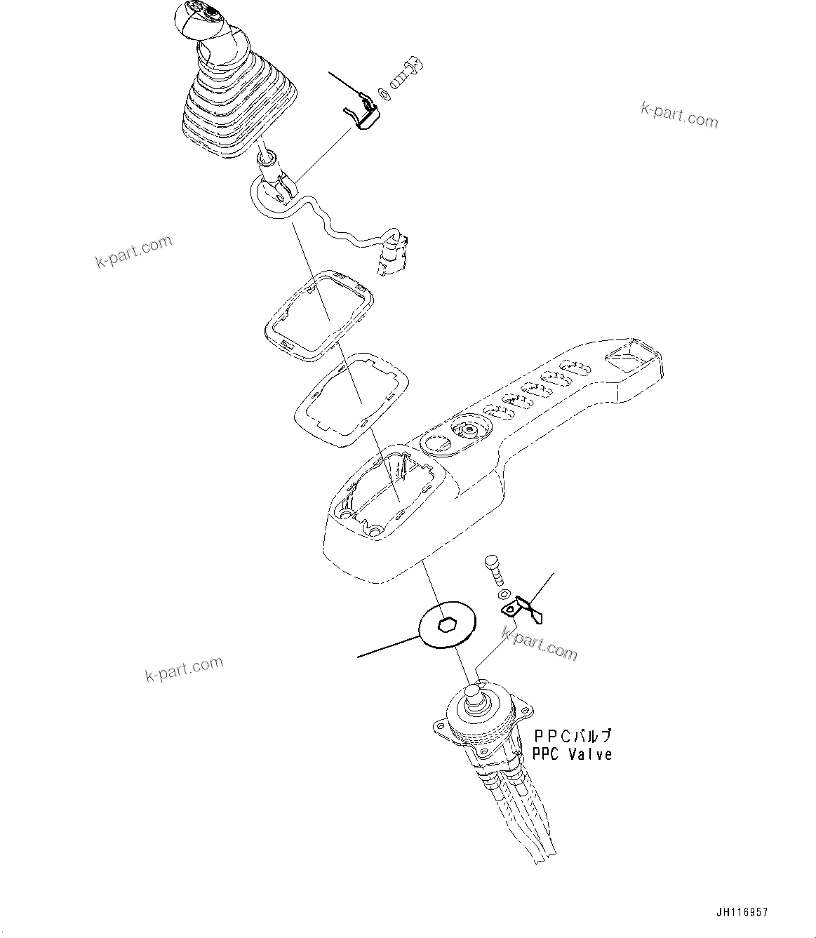 Komatsu parts book diagram for PC490LC-11 S/N 87001-UP (For KAL): CAB, FLOOR, WORK EQUIPMENT CONTROL LEVER RELATED PARTS, R.H.(#87001-)