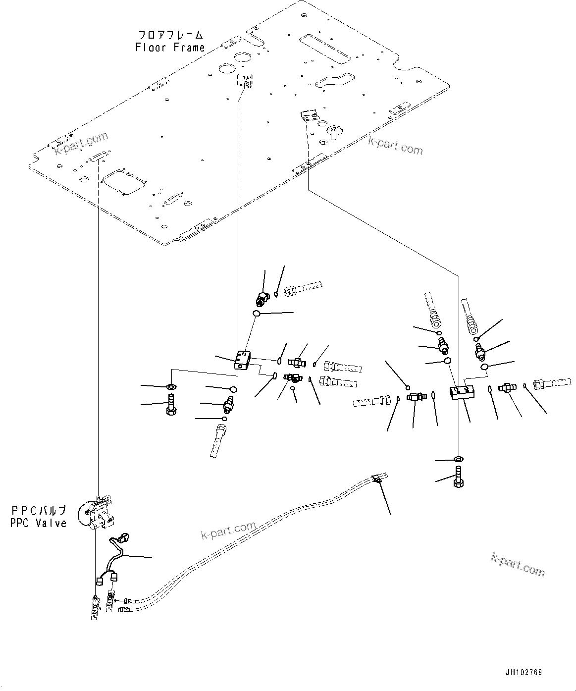 Komatsu parts book diagram for PC490LC-11 S/N 87001-UP (For KAL): CAB, FLOOR, P, T BLOCK(#87001-)