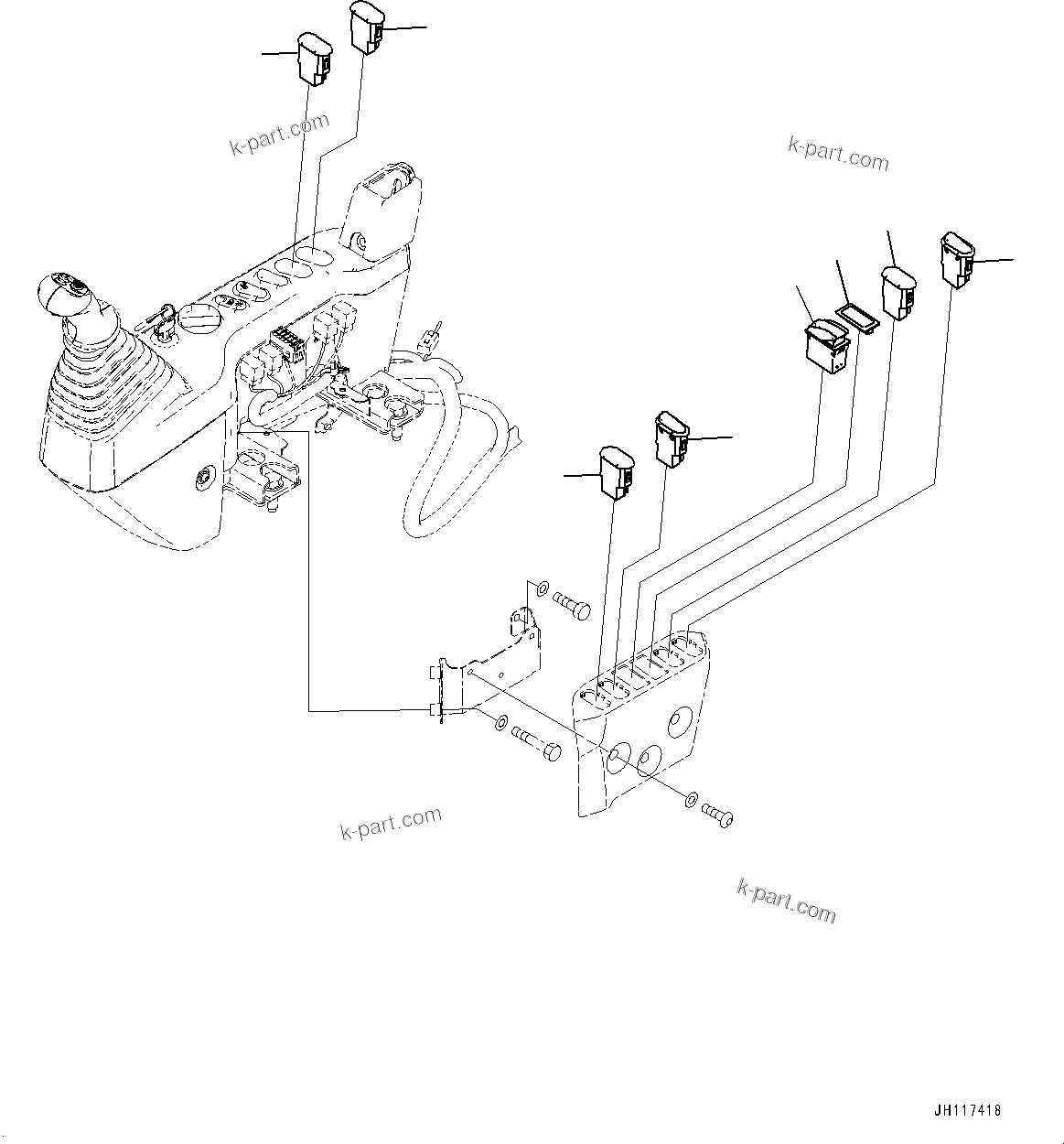 Komatsu parts book diagram for PC490LC-11 S/N 87001-UP (For KAL): ADDITIONAL SWITCH, (#87001-)