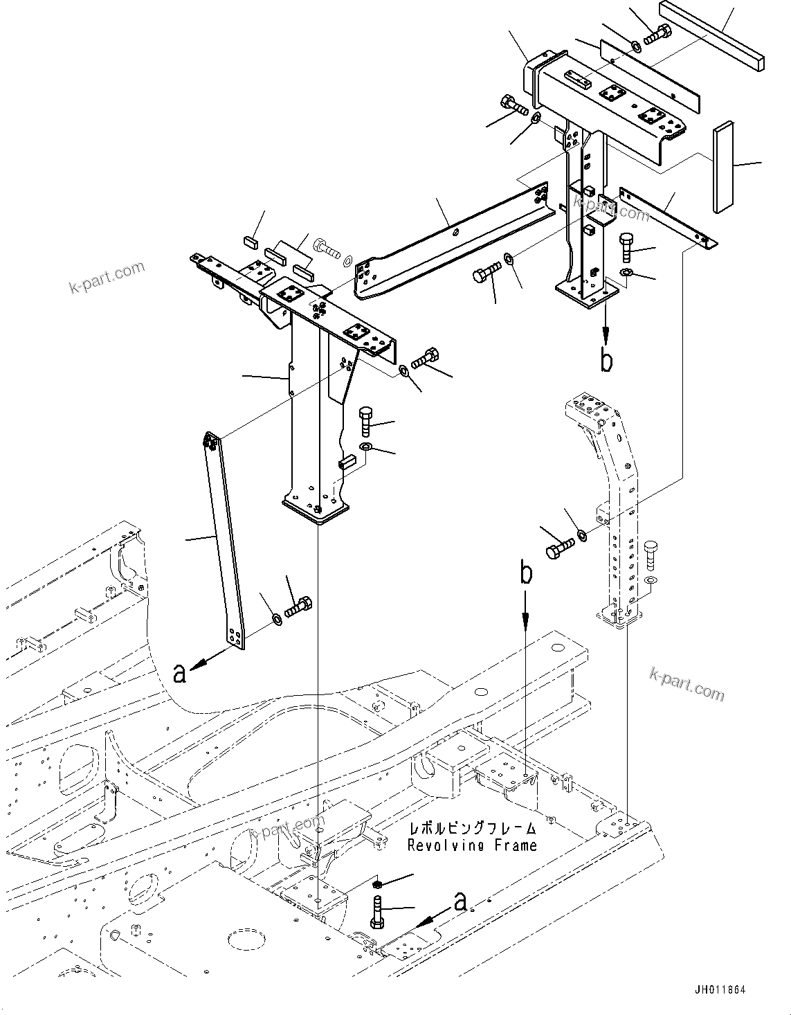 Komatsu parts book diagram for PC490LC-11 S/N 87001-UP (For KAL): SIDE COVER L.H., FRAME(#85794-)
