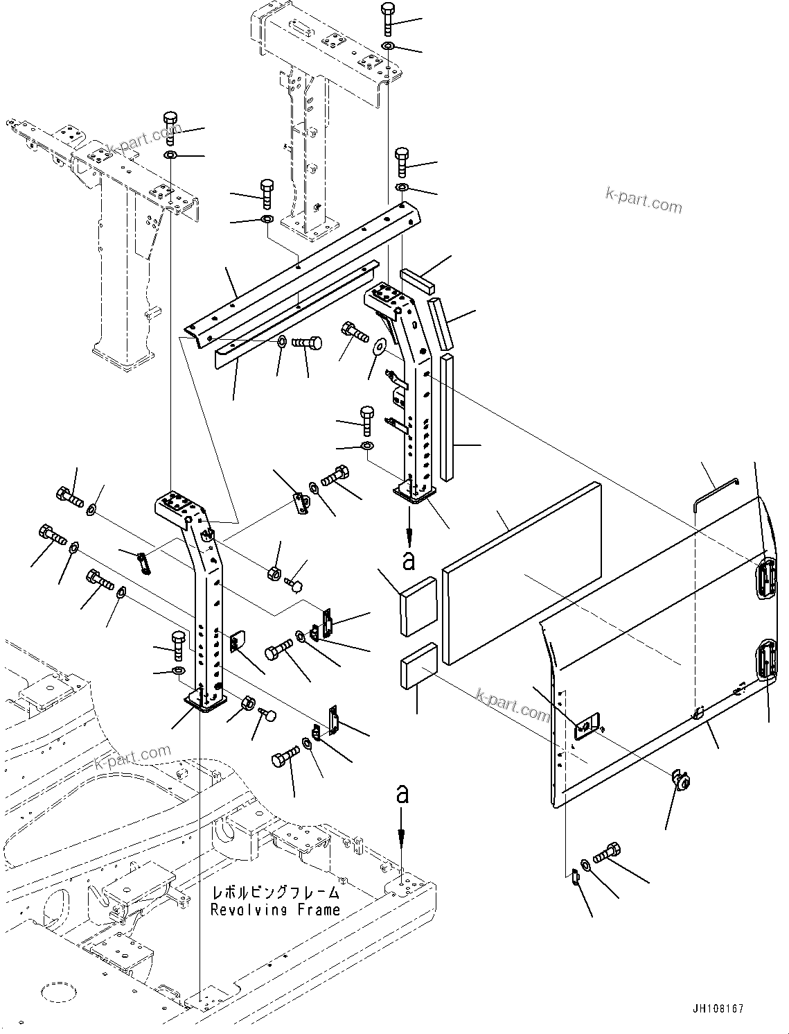 Komatsu parts book diagram for PC490LC-11 S/N 87001-UP (For KAL): SIDE COVER L.H., DOOR(#85794-)
