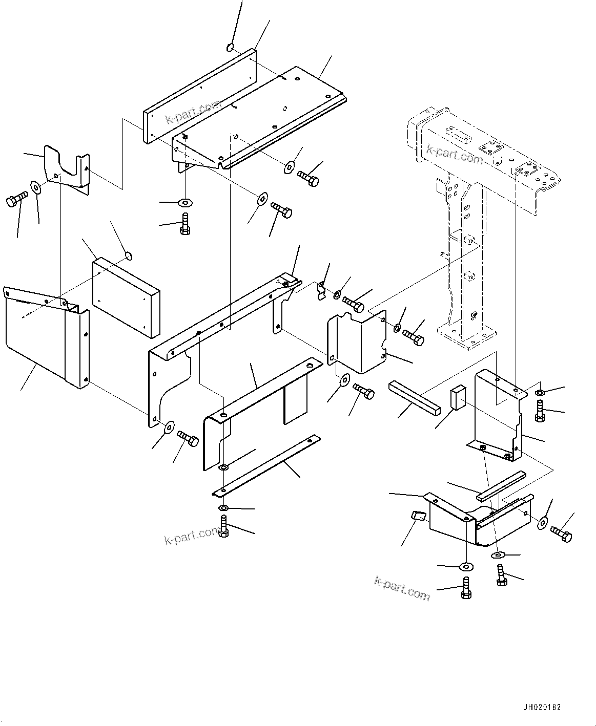 Komatsu parts book diagram for PC490LC-11 S/N 87001-UP (For KAL): MACHINE CAB PARTITION, COVER (1/3)(#85001-)