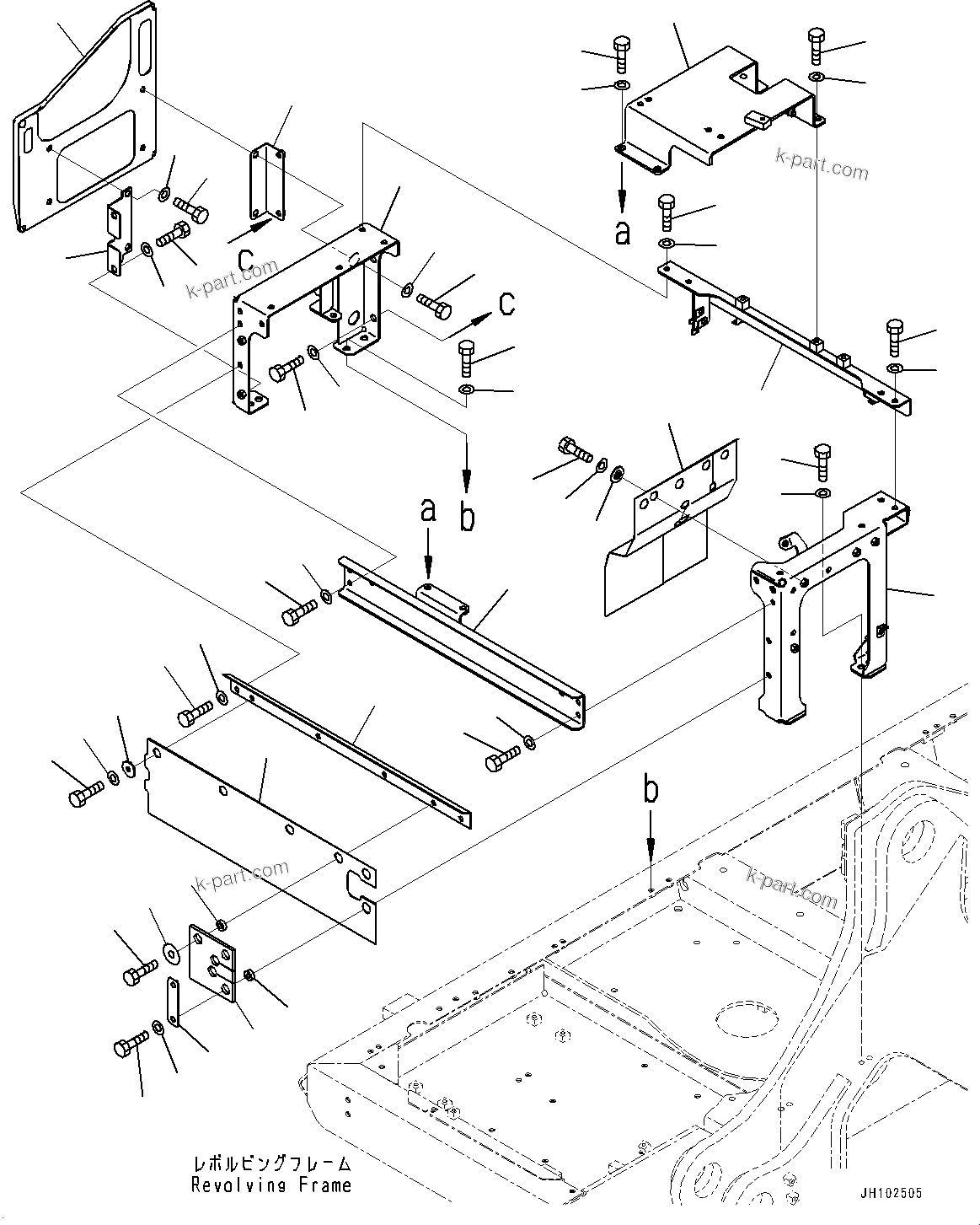 Komatsu parts book diagram for PC490LC-11 S/N 87001-UP (For KAL): RIGHT SIDE CASE, DEF TANK FRAME(#85001-)