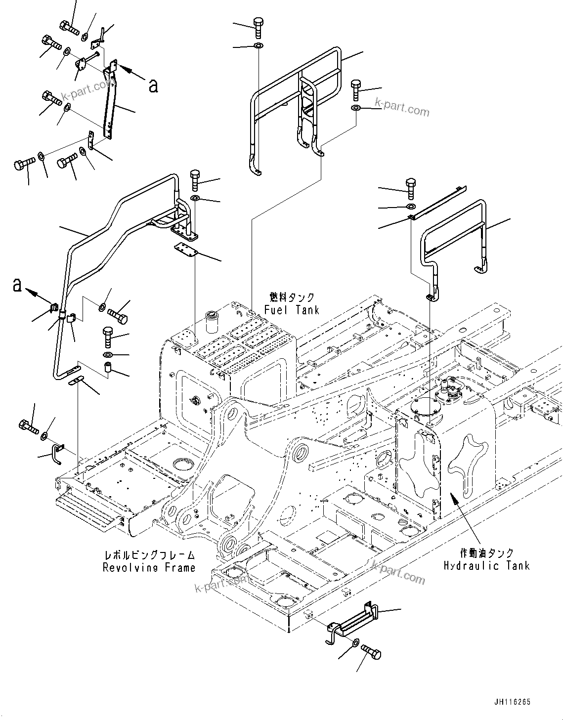 Komatsu parts book diagram for PC490LC-11 S/N 87001-UP (For KAL): HANDRAIL, FRONT(#85001-)