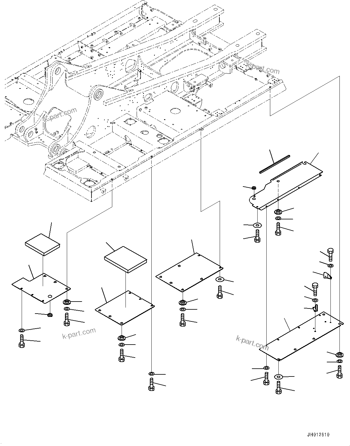 Komatsu parts book diagram for PC490LC-11 S/N 87001-UP (For KAL): UNDER COVER, L.H.(#85404-)