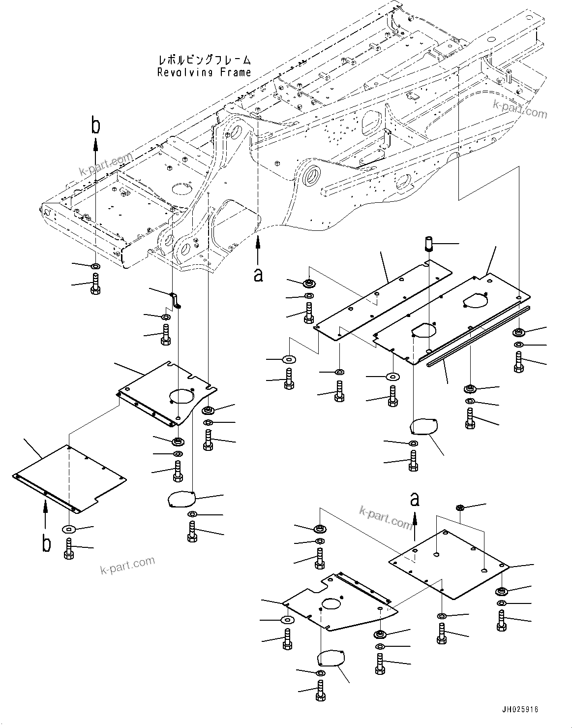 Komatsu parts book diagram for PC490LC-11 S/N 87001-UP (For KAL): UNDER COVER, R.H.(#85404-)