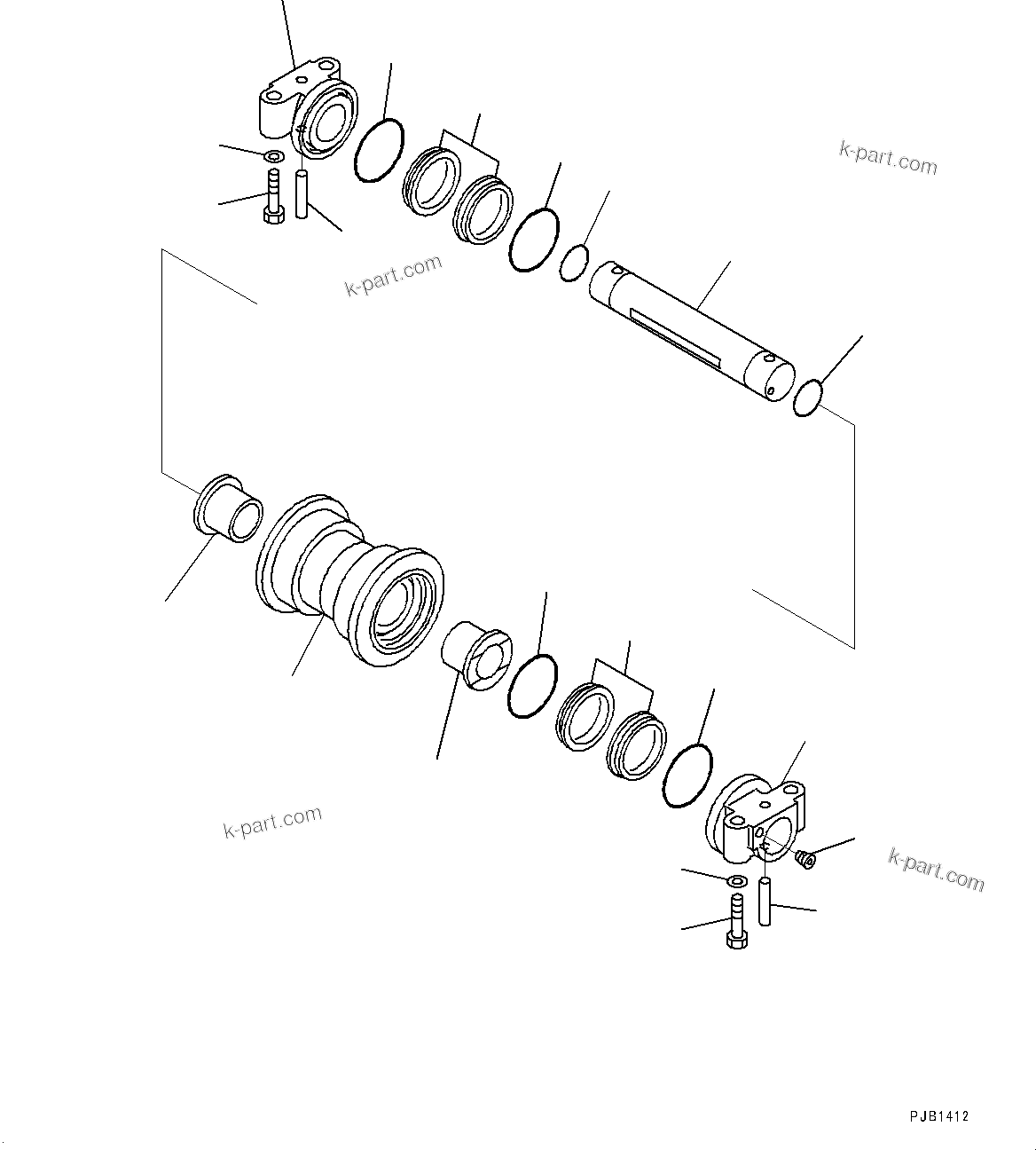 Komatsu parts book diagram for PC490LC-11 S/N 87001-UP (For KAL): TRACK ROLLER, (#85001-)