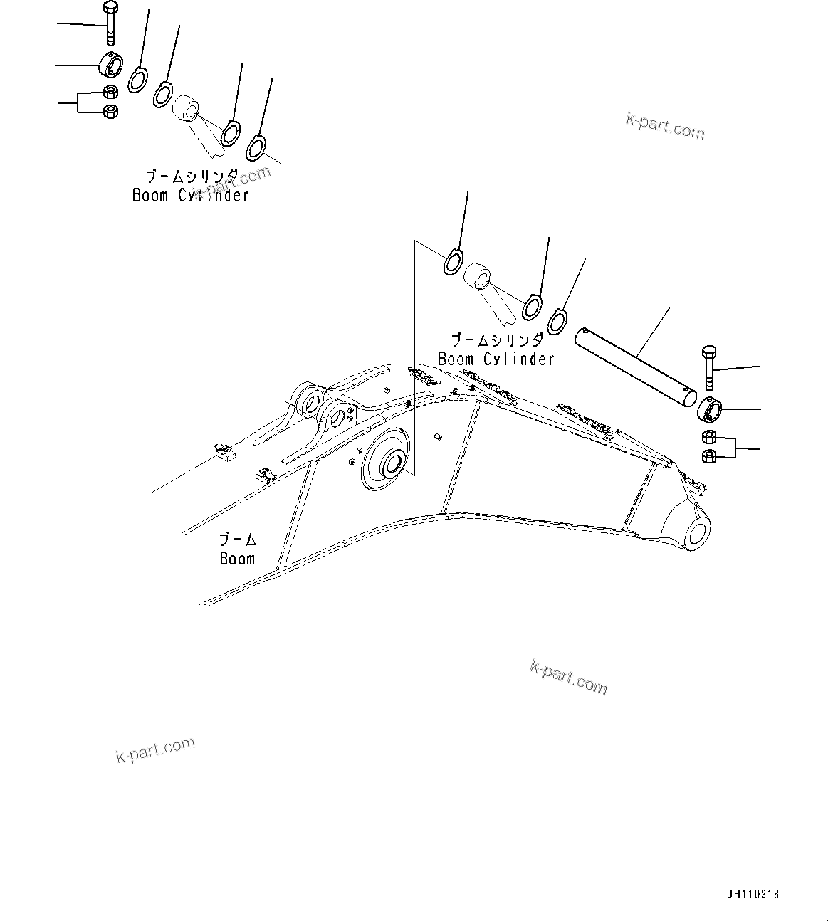 Komatsu parts book diagram for PC490LC-11 S/N 87001-UP (For KAL): BOOM CYLINDER HEAD PIN, (#85846-)