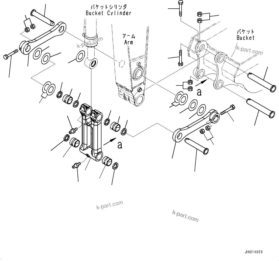 Komatsu parts book diagram for PC490LC-11 S/N 87001-UP (For KAL): ARM, BUCKET LINK(#85001-)