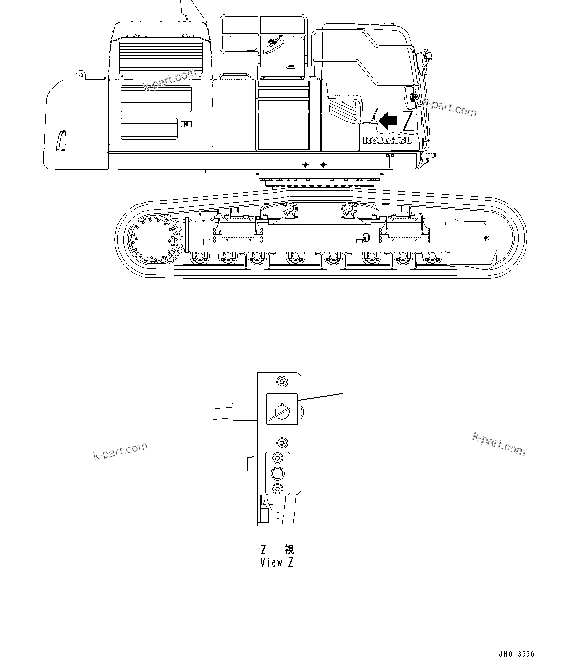 Komatsu parts book diagram for PC490LC-11 S/N 87001-UP (For KAL): CAUTION PLATES, BATTERY, (#85001-)