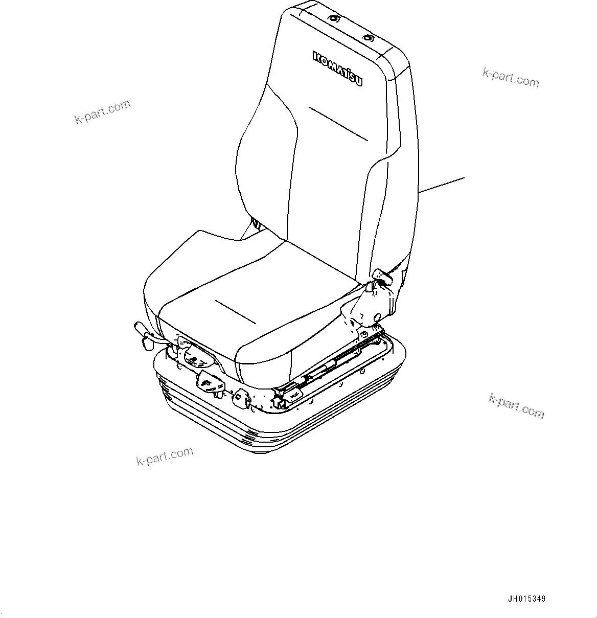 Komatsu parts book diagram for D155AXI-8E0 S/N 110001-UP: OPERATOR'S SEAT, (#100040-100079)