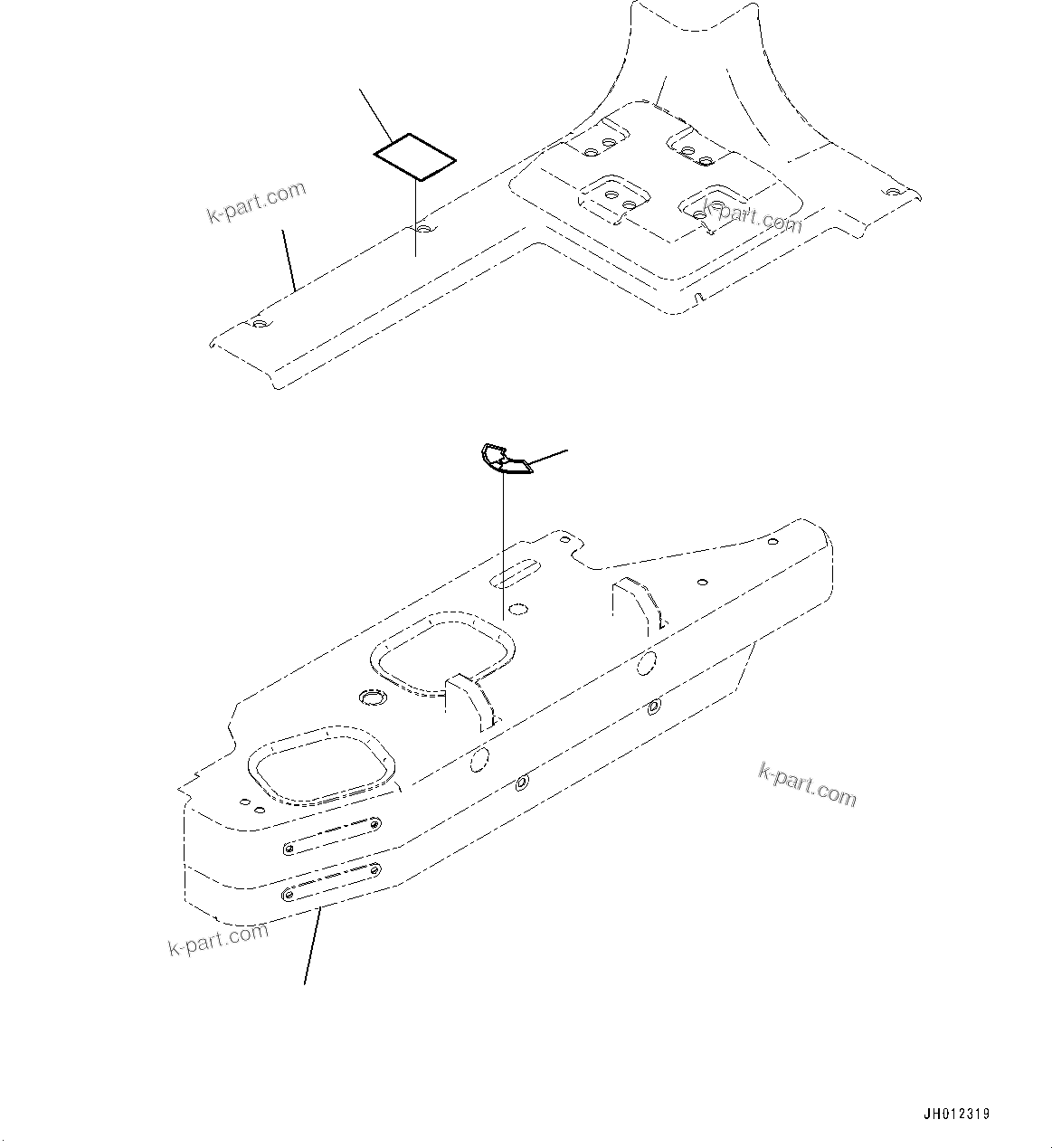 Komatsu parts book diagram for D155AXI-8E0 S/N 110001-UP: RIPPER CONTROL PLATE, (#100040-)