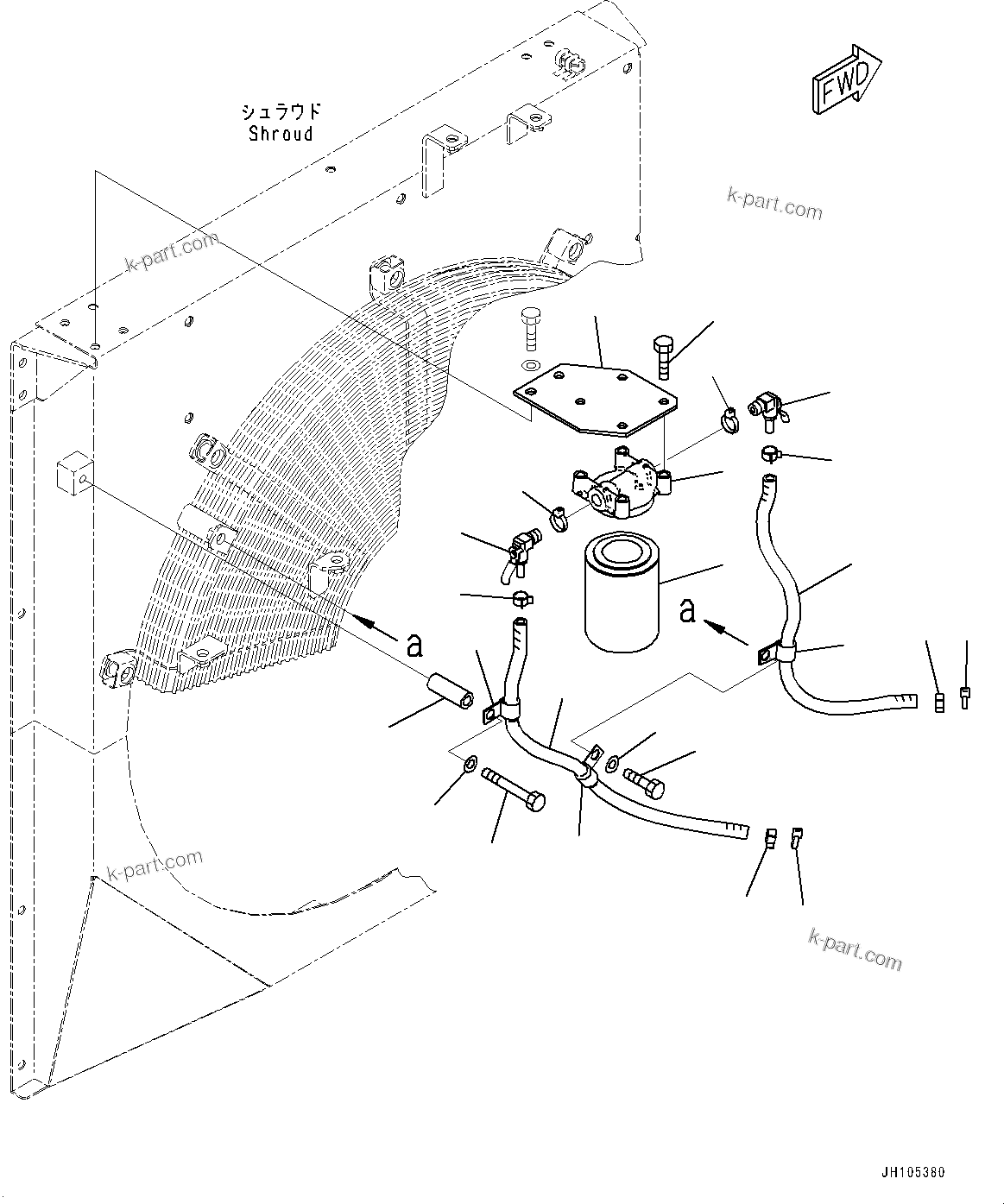 Komatsu parts book diagram for PC450LC-8R S/N 79001-UP: COOLANT FILTER, (#75001-)
