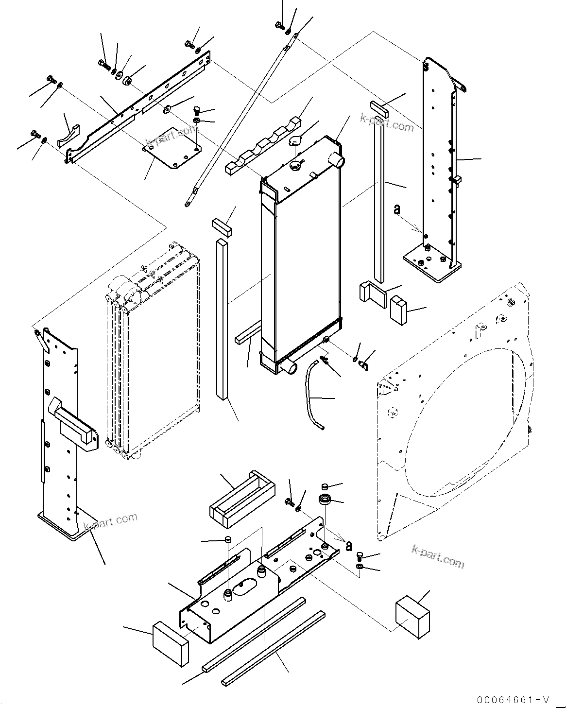 Komatsu parts book diagram for PC450LC-8R S/N 79001-UP: COOLING SYSTEM, RADIATOR(#75001-75096)