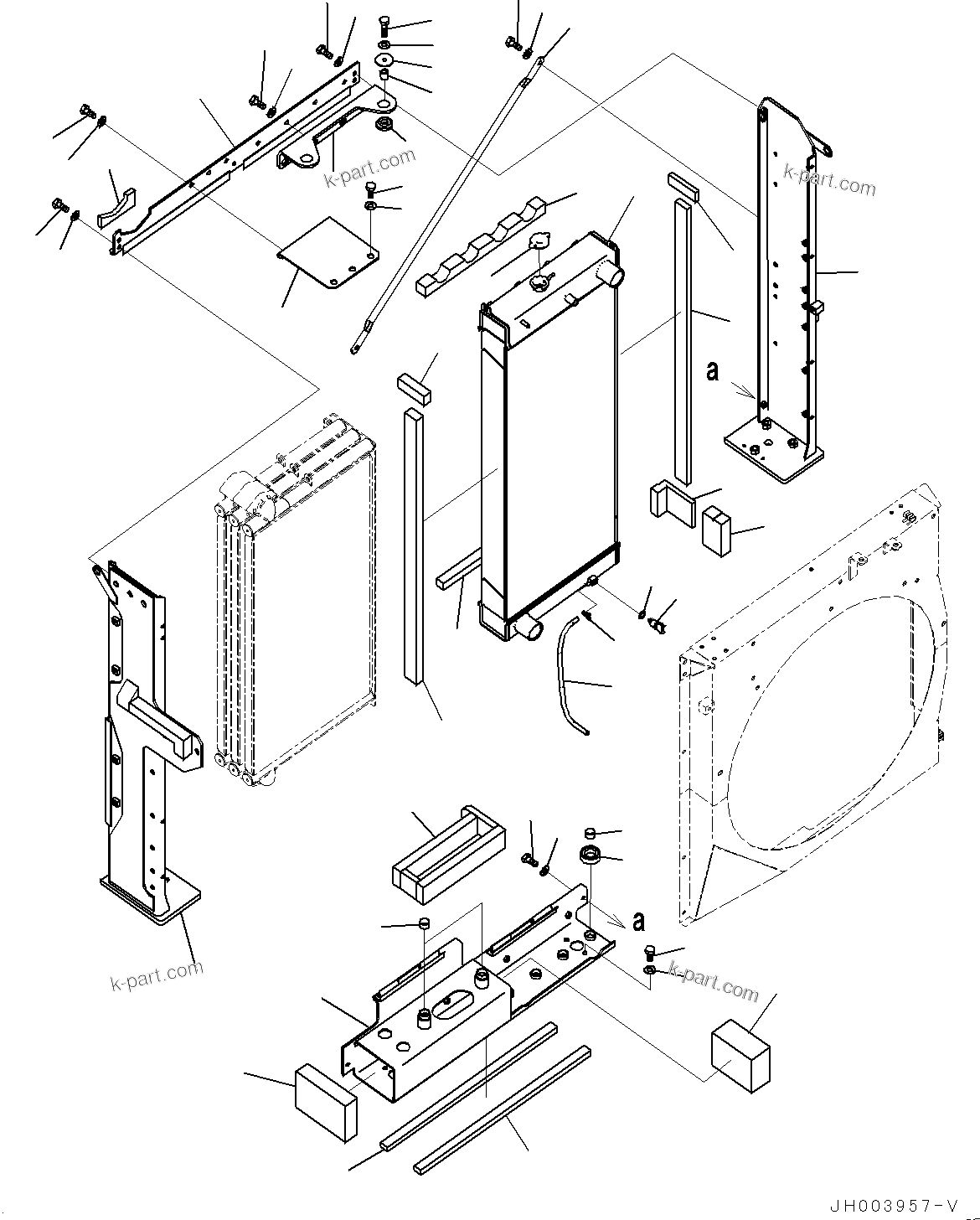 Komatsu parts book diagram for PC450LC-8R S/N 79001-UP: COOLING SYSTEM, RADIATOR(#75097-)
