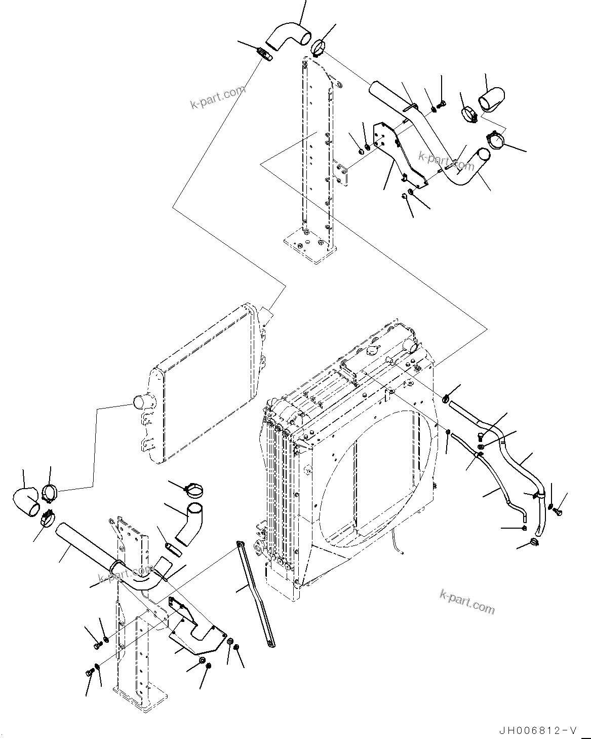 Komatsu parts book diagram for PC450LC-8R S/N 79001-UP: COOLING SYSTEM, RADIATOR PIPING(#75181-)