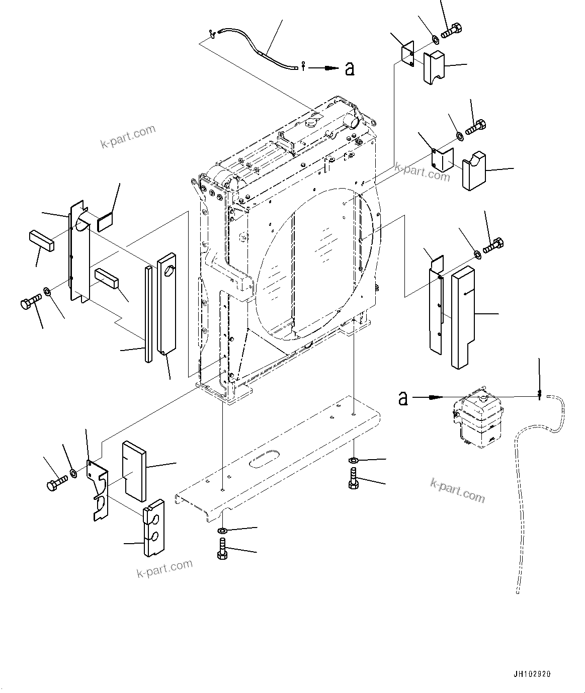 Komatsu parts book diagram for PC450LC-8R S/N 79001-UP: COOLING SYSTEM, COVER(#75001-75096)