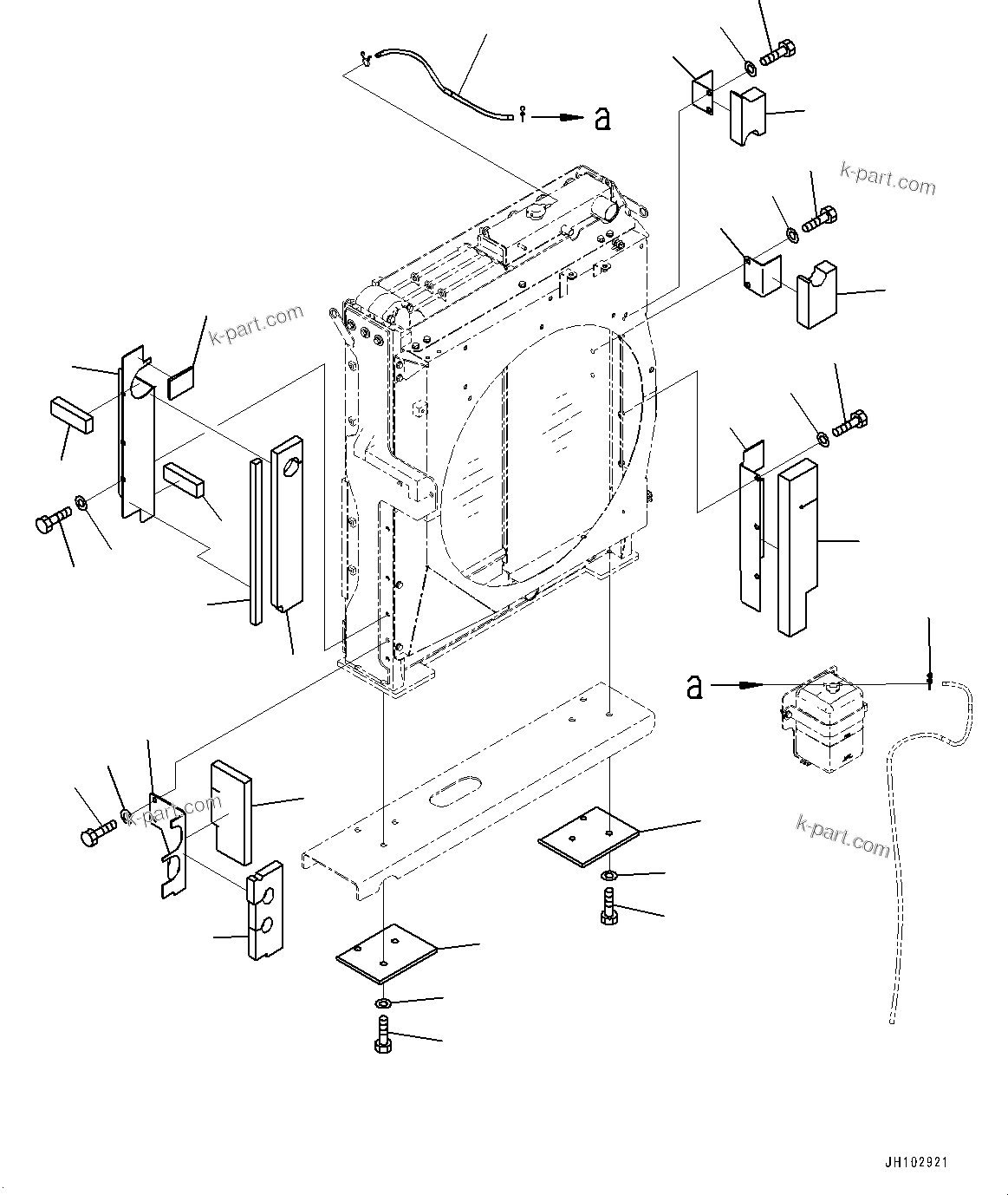 Komatsu parts book diagram for PC450LC-8R S/N 79001-UP: COOLING SYSTEM, COVER(#75097-)